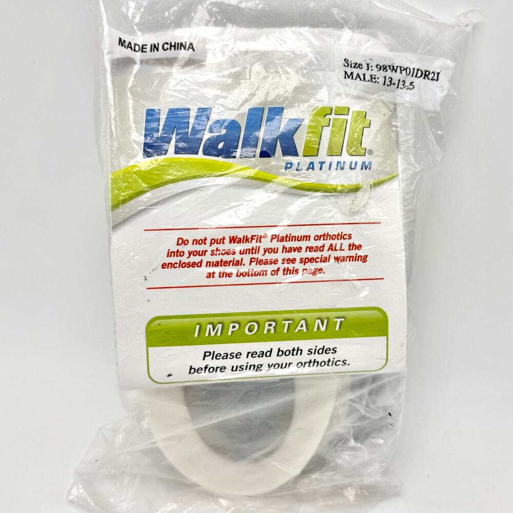 Walkfit Platinum Orthotics Men’s Size J 13-13.5 Male Shoe Insole Inserts